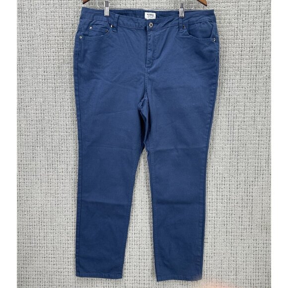 Monroe & Main Pants Womens Plus Size 18 Blue Straight Stretch Pockets NWT - Picture 1 of 11